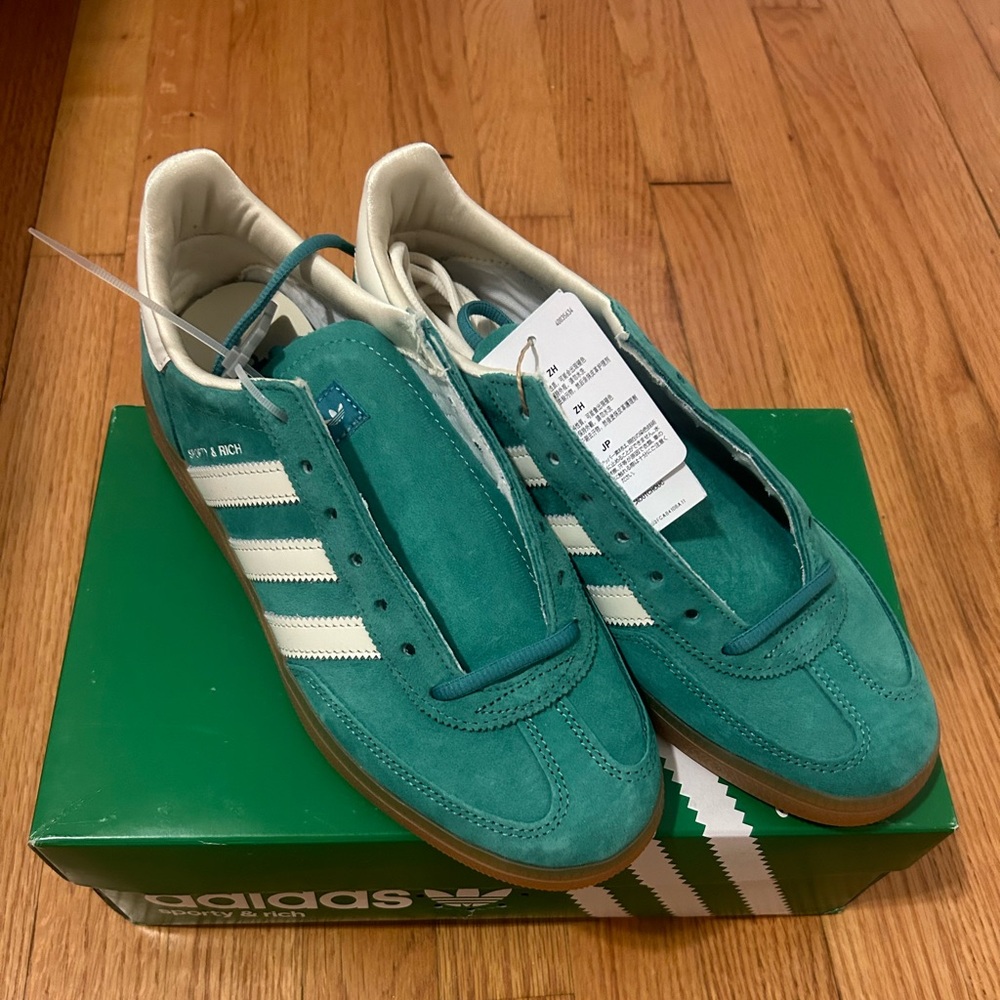 Sporty and Rich x Adidas sneakers brand new with box size 8.5 mens 9.5 women’s